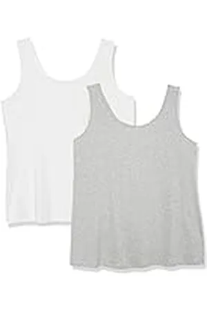 Amazon Camiseta de tirantes de talla grande Mujer, Pack de 2, , XXL Grande