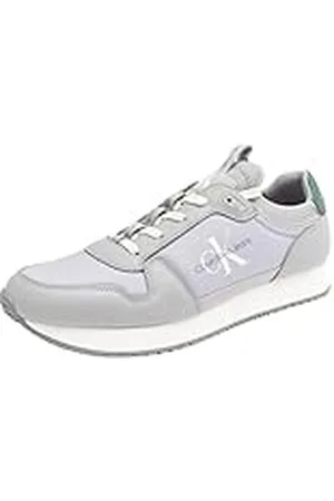 Calvin Klein Jeans RETRO RUNNER SOCK MULTIFUNCT Zapatillas deportivas Hombre, Blanco (Formal Grey/Green Palm), 40 EU
