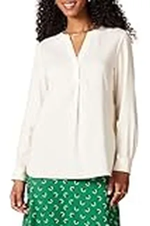 Amazon Blusa de Georgette sin Cierre de Manga Larga y Corte Holgado Mujer, , XS