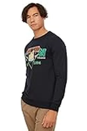 Trendyol Sudadera Regular de Cuello Redondo con Eslogan, , M para Hombre