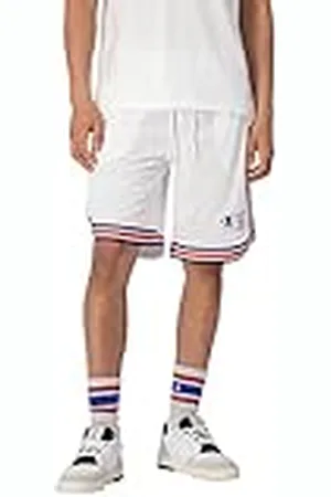 Champion Legacy Division 1 Soft Mesh Bermuda Pantalones Cortos, Color Blanco, S Hombre