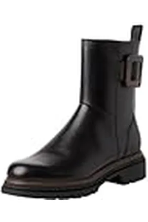 Tamaris Botines de Tacón para Mujer, Cómodos, Negro, Piel, 37 EU