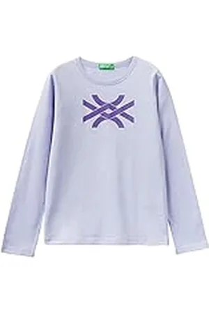 Benetton Camiseta M/L 3096c10d3, Camiseta Niñas, Morado (Pervinca 34V), S