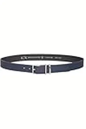 Armani Exchange Monocolor, Silver Buckle, Logotipo Debossed Cinturón, , 100 cm para Hombre