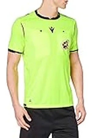 macron Rfef 20 Match Day Man Shirt Referee SS Nyel/Blk Sr Camiseta árbitro neón Real Federación Española de Fútbol, Hombre, , L