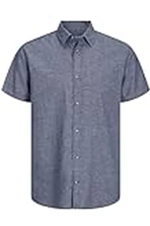 JACK & JONES Jjesummer Linen Shirt SS Sn Camisa de Manga Larga, Tejido Vaquero, M para Hombre