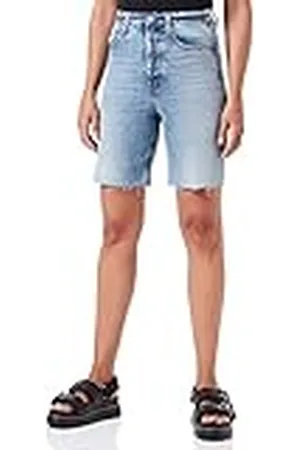 Replay Wa494 Pantalones Cortos de Jean, 010 Azul Claro, 24W Regular para Mujer