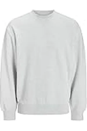 JACK & JONES Jjecharge Sudadera con Cuello Redondo Noos, Color Blanco, L para Hombre