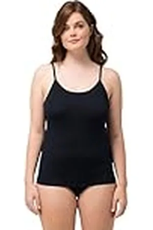 Ulla Popken Camisa, Tirantes Delgados, algodón orgánico, sin Mangas Camisetas Interiores, , 60 ES/62 ES para Mujer