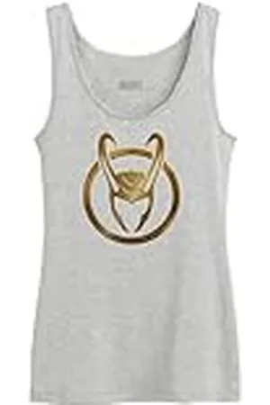 Marvel Wolokimts010 Camiseta sin Mangas, Gris Melange, S para Mujer