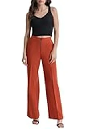 DKNY Double Weave Wide Leg Pants Pantalones, , 38 Mujeres
