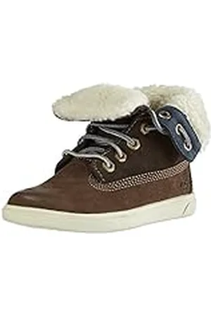 Timberland Groveton FTK_Girls Deering Fold Down - Botas acolchadas para niña, color marrón (dark brown), talla 32