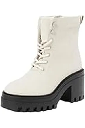 Calvin Klein CHUNKY HEELED ZIP BOOT LTH Botas Mujer, Beige (Eggshell/Black), 39 EU