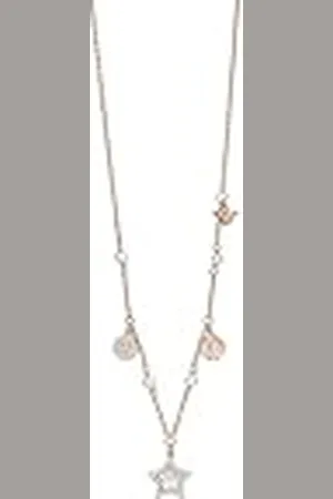Emporio Armani Collar de secciones para mujer de latón en tono oro rosa, EGS3106221