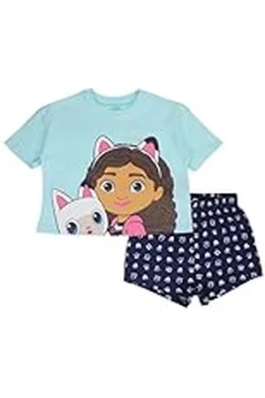 Disney GABBY, Conjunto de 2 piezas, Camiseta + Pantalones cortos, Niños, (2 a 8 años), Mixto, Niño, Niña, Suave, Lindo, Cálido, Camiseta, Pantalones cortos, Modelo GB 5204009 S2-5A, BLEU