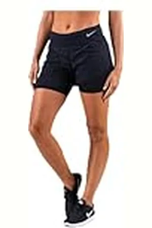 Nike W NK Eclipse 2In1 Short Pantalones Cortos de Deporte, Mujer, Black/Reflective silv, XL