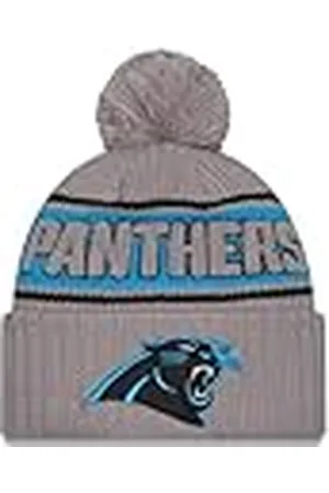 New Era Carolina Panthers NFL 2024 Sideline Sport Knit Gris Gorro con Pompón