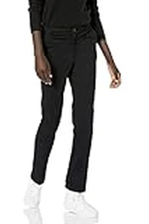 Amazon Pantalón Chino de Sarga Elástica Corte Ajustado y Pierna Recta Mujer, , 44