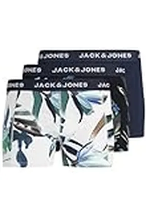 JACK & JONES Jaclouis Trunks 3 Pack Sn Jnr Calzoncillos Tipo bóxer de baño, Blazer Azul Marino/Paquete: Blanco-Negro, 128 (Pack de 3) para Niños