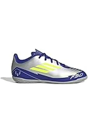 adidas F50 Club Football Boots Indoor, Zapatillas, Silver Met./Solar Yellow/Lucid Blue, 23 EU