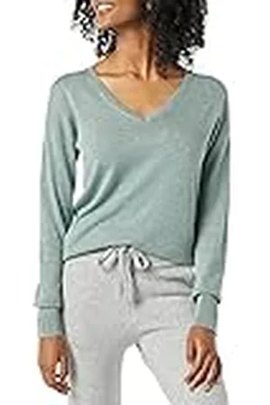Amazon Jersey Tipo Túnica Ligero de Manga Larga y Cuello en Pico (Disponible en Tallas Grandes) Mujer, , S