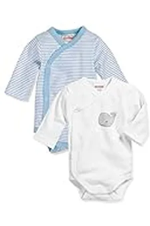 Playshoes Wrap Body 1-1-arm 2-pack Whale, Body bebe Unisex niños, Azul (Blue/White 01), 62