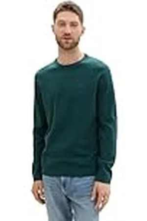 TOM TAILOR 1039805 Suéter pulóver, 36296-Dark Tree Green Melange, XXL para Hombre