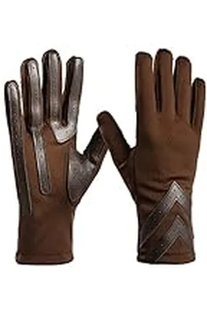 Isotoner Spandex Touchscreen Cold Weather Gloves Guantes, Marrón-Smartdri, S-M Mujeres