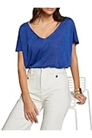 Morgan Jersey escote en V manga corta Azul S