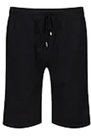 DKNY Mens Jersey Cuffed Lounge Short in with Contrasting Red Piping, Leg Branding & Side Pockets Salón Corto, Large para Hombre