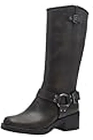 Tamaris Botas de Caña Larga para Mujer, Tacón Cuadrado, Veganas, Puro, 37 EU