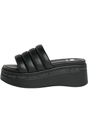 Tommy Hilfiger Sandalias Mujer Wedge Sandal con plataforma, Schwarz , 41