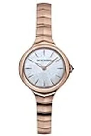 Emporio Armani Swiss Reloj de mujer, movimiento de dos manecillas, caja de acero inoxidable de 25 mm, color oro rosa, con correa de acero inoxidable, ARS8007