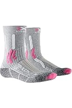 X Bionic X-SOCKS Trek X Cotton Junior Socks Calcetines De Senderismo Trekking Niños Socks Calcetines, Unisex niños, Light Grey Melange/Raspberry, 35/38