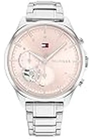 Tommy Hilfiger Reloj Analógico de Cuarzo Multifunción para Mujer con Correa de Acero Inoxidable Plateada - 1782414