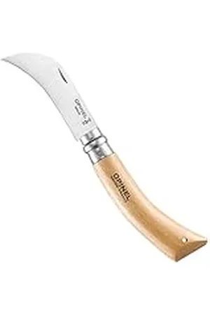 Opinel Serpette-Greffoir N°08 - Hoja de acero inoxidable de 8 cm, mango de madera de haya, anillo de seguridad Virobloc - Para injertar, podar, cortar, recoger - Fabricación Francesa