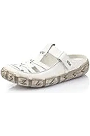 Rieker Mujer Mocasines L0396, señora Zapatillas,Pantuflas,Zapatillas,Zapatos Informales,Entrada Abierta,Blanco (Weiss / 80),37 EU / 4 UK