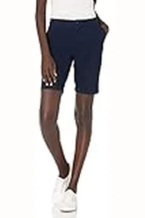 Amazon Bermudas Caqui De Talle Medio Ajustadas y con Entrepierna De 25 cm Mujer, , 46