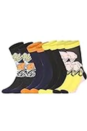 Freegun Calcetines Niño Dragon Ball Z, Calcetines Niños Goku, Suaves y Cómodos (Juego de 4), Talla 35/38