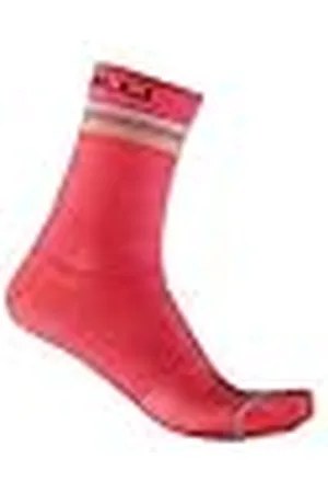 Castelli GO W 15 Sock Calcetines, Mujer, Rosa Brillante/Burdeos Azul Claro, S/M