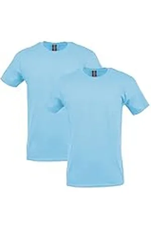 Gildan Camiseta de algodón Softstyle, Estilo G64000, Paquete de 2, Azul Claro, L (Pack de 2) para Hombre