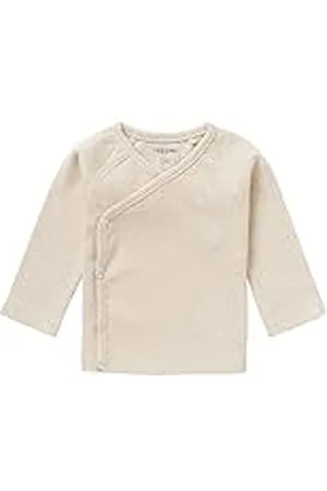 Noppies U tee Overlap LS Rib Nanyuki Camiseta, Ras1202 Oatmeal-P611, 1 Mes Unisex bebé