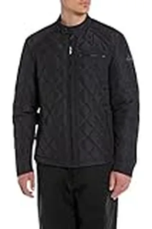 Replay Chaqueta acolchada para hombre, chaqueta de entretiempo sin capucha, azul (Deep Blue 498), M