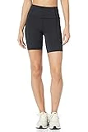 Amazon Pantalones Cortos Ciclistas con Bolsillos, Talle Alto, Efecto remodelante, Estilo Deportivo, 17,7 cm Mujer, , S