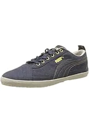 PUMA Serve Pro Denim - Zapatos de cordones de tela hombre, color azul (new navy/gold/brown/white), talla 40
