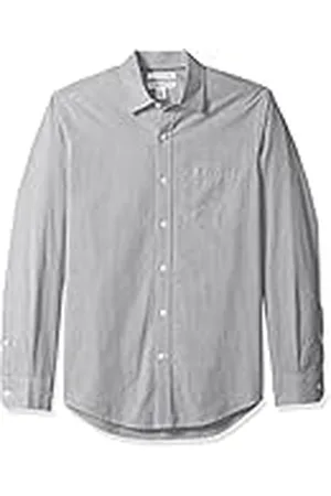 Amazon Camisa de Popelín de Manga Larga y Ajuste Entallado Hombre, , M
