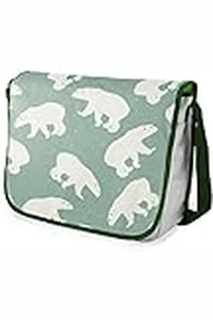 Bonamaison Bolso escolar de mensajero impreso digitalmente con correa caqui para estudiantes, bolsa cruzada, bolsa de mensajero, bolsa de hombro para la escuela, vuelta a la escuela, tamaño: 29 x 36
