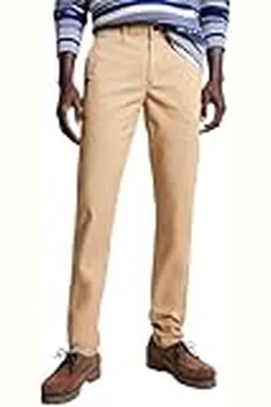 Tommy Hilfiger Pantalones Chino para Hombre Bleecker 1985 Algodón Pima, Verde (Classic Khaki), 28W/32L