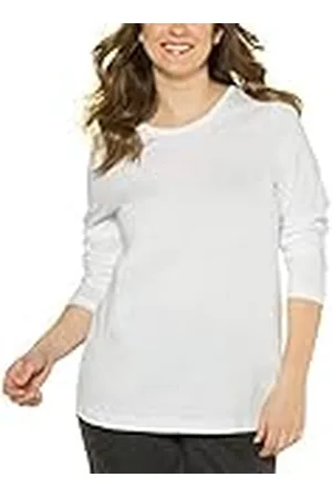 Ulla Popken Camiseta Básica, Cuello Redondo, Ajustada, Manga Larga, Camiseta para Mujer, , 46-48