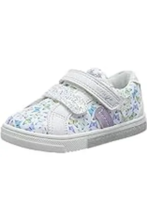 Primigi Baby Glitter, Zapatillas de Gimnasio Niñas, Blanco Lila, 21 EU Estrecho